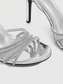 CUCCOO SZL Women's High Heels With Rhinestone Heels - Silver - View 5