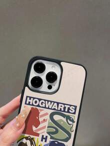 HARRY POTTER X SHEIN 時尚哈利波特霍格華茲四學院獅子蛇獾鷹配色徽章手機殼，復古復古防震防摔保護殼，適用於 iPhone 13/14/15/15Pro/16/16Pro/17Pro - 彩色 - 查看 8