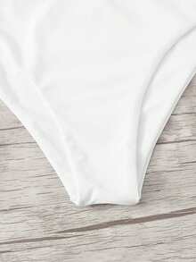 Swim Basics Summer Beach Solid Swimming Panty - White - View 4