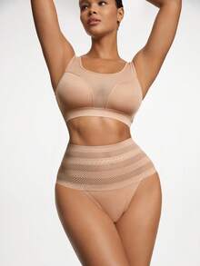 SHAPORA Conjunto De Corsé Moldeador De Cuerpo Transpirable Para Mujer - Albaricoque - View 7