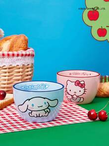 HELLO KITTY AND FRIENDS | Joivida 1個 X Joivida 陶瓷碗，提供兩種款式：粉色杯或藍色杯，裝飾性水果碗，適用於居家廚房、餐廳，適合盛裝零食、糖果、甜點、沙拉、收納，適合婚禮、宴會、生日的可愛禮物 - 彩色 - 查看 11