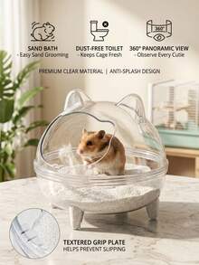PETSIN 1. 加入仓鼠沙浴池，宠物仓鼠沙浴房，小型动物厕所，大空间透明淋浴房，仓鼠沙浴容器笼子附件 - 查看 1