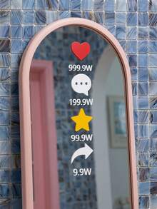 Joivida 2 piezas de pegatinas decorativas de acrílico inspiradas en redes sociales, diseño divertido de Like, Comentario, Estrella y Compartir, calcomanía impermeable y removible para espejo, puerta, refrigerador, coche, parabrisas trasero y oficina - Multicolor - Ver 2