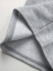 青少年女孩灰色休閒運動抽繩鬆顯大口袋運動長褲 - 淺灰色 - 查看 6
