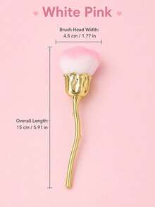 Cirelle 1/2Pcs Rose Nail Brush, Soft Dust Remover Brush, Multiple Colors Available, Manicure Cleaning Tool - multicolor - View 9