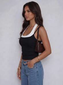 A Two Pieces, Shoulder-Strap Top For Women-Comfortable And Suitable For Any Style - Black - View 5