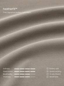 GLOWMODE FeatherFit™ Split Decision 2合1可正反穿奶油般柔軟彈性吸汗繫腰長袖裹身上衣，適合瑜伽、皮拉提斯、工作室、日常休閒 - 卡其色 - 查看 8