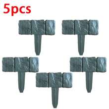 Set Of 20, Easy-To-Install Gray Stone-Patterned Plastic Garden Edging - Decorative Edging For Patios, Lawns, And Balconies, Perfect For Flower Beds And Landscape Borders - A - View 14