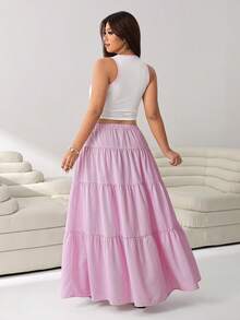 Solflare Shell Print Tank Top And Skirt 2 Pieces Set For Plus Size Women - Multicolor - View 2