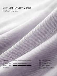 GLOWMODE Merino Wool Blend Glow 日常穿著 透氣彈性 標準版型 腰長短袖 T-shirt 附織標下擺 日常休閒穿搭 - 淺藍色 - 查看 6