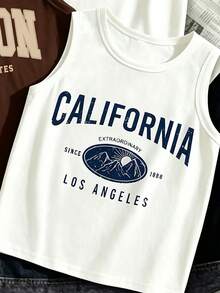 SHEIN Tween Boys 3pcs English Graphic Print Tank Tops, Casual Comfortable Spring Summer, Fashion Style, Suitable For Outings, Outdoor Sports, Picnic - Multicolor - View 6