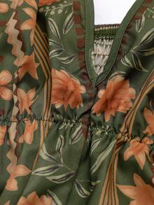 Sweetra Bohemian Style Printed Beach Spaghetti Strap Dress - Multicolor - View 5