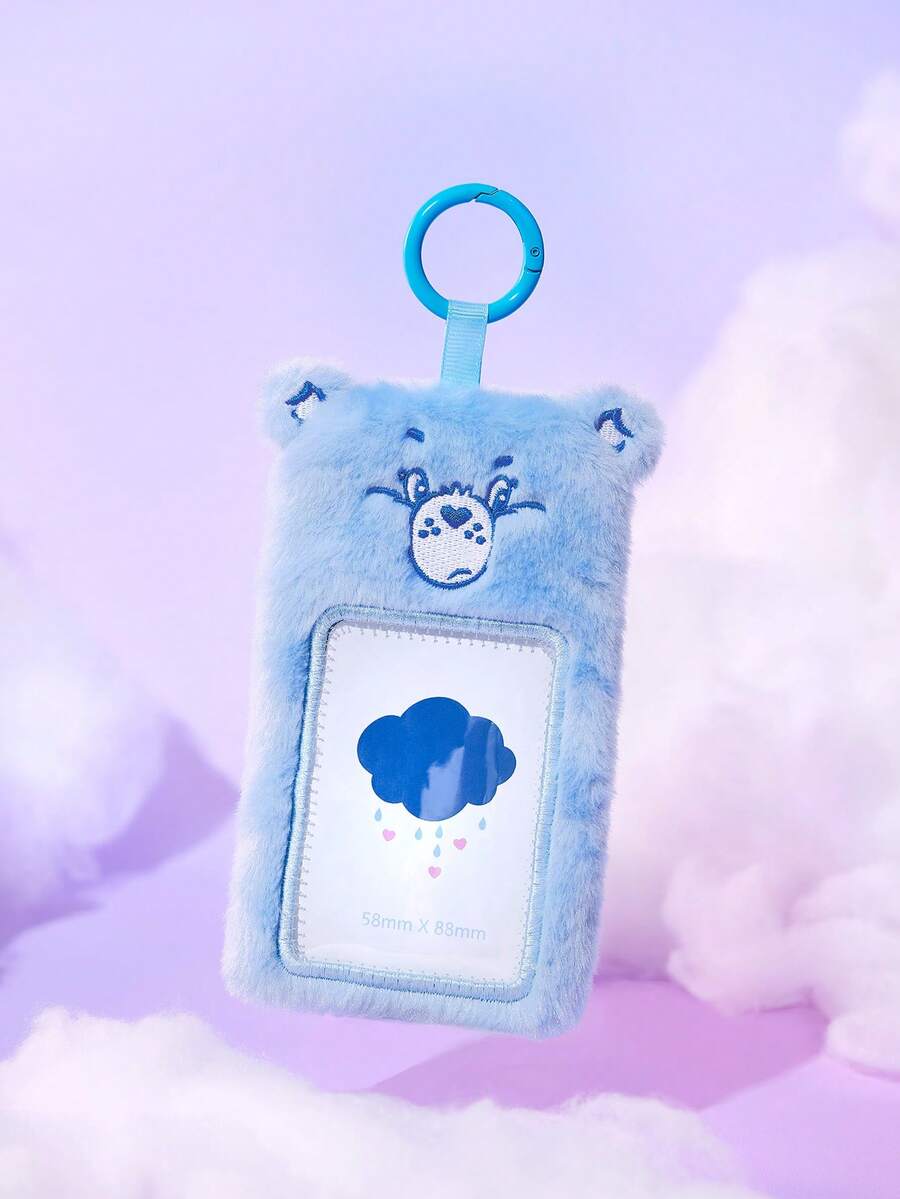 SHEIN X Care Bears 1 Túi đựng thẻ hình gấu xanh dễ thương, hình tai 3D, thích hợp để đựng các loại thẻ nhỏ như thẻ sinh viên, thẻ công ty, thẻ học sinh, thẻ giao thông, v.v., thiết kế cửa sổ PVC trong suốt, có thể treo lên túi xách. - Mã trung bình - Xem 1