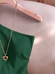 GlowEve Summer Casual Solid Color Ruffle Trim Camisole - Green - View 4