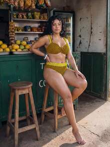 Swim Vcay Plus Size Women White Bikini Set Sexy Elegant Celestial Swimwear Vacation Beach Summer - Brown - View 6