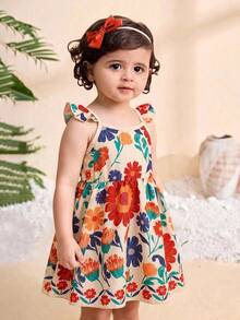 Travachic KIDS Travachic KIDS 女婴休闲可爱甜美碎花无袖松紧腰连衣裙 - 彩色 - 查看 4