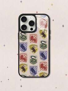 HARRY POTTER X SHEIN 時尚品牌 Harry Potter 四大學院徽章軟手機殼，防震防摔保護套，適用於 iPhone 13/14/15/15Pro/16/16Pro/17Pro，粉絲禮物 - 彩色 - 查看 3