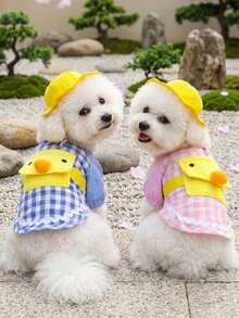PETSIN Bộ 1 balo hình vịt hoạt hình cho thú cưng, quần áo hai chân, bộ đồ mỏng nhẹ mùa xuân hè thu cho chó mèo. - Nhiều màu - Xem 3