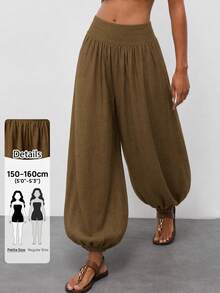 Sinnesro Women's Casual Boho Brown Lantern Pants, Suitable For Summer And Autumn, 2026 New Style, Perfect For Party Holiday Vacation Yoga, Commute - Army Green - View 10