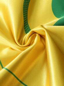 ROMWE MEN Men's World Cup Brazil Football Sports Short Sleeve T-Shirt - Yellow - View 4