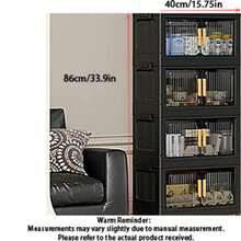 A 40Cm/15 Inches - 60Cm/23 Inches Wide Plastic Storage Cabinet, Small Folding Storage Box, Kitchen/Restaurant StorageCabinetFor Storing Utensils, KitchenStorageShelf, Home Living RoomToyStorage Cabinet, DrawerOrganizer, Kitchen DrawerStorageCabinet - Transparent Black - View 10