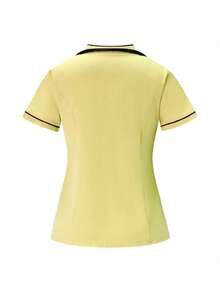 TaskEZ Scrubs Set: V-Neck Short Sleeve Top & Pants Scrub Uniform For Healthcare Workers - Yellow - View 6