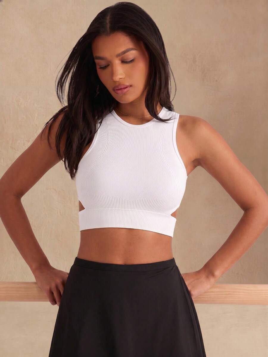 Glamine Letter Graphic Sports Teeworkout Tank Top - White - View 1