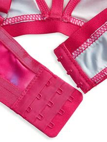 AltBold Sexy Series Colorful Print Hollow Strap Plus Size Bra 1pc/Pack - Hot Pink - View 5