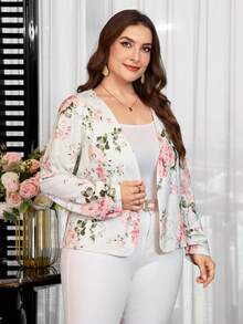 SHEIN Clasi 大尺碼女款花卉印花休閒百搭日常長袖夾克 - 彩色 - 查看 5