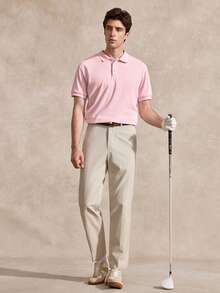 Courvante Men Solid Polo Shirt - Pink - View 2