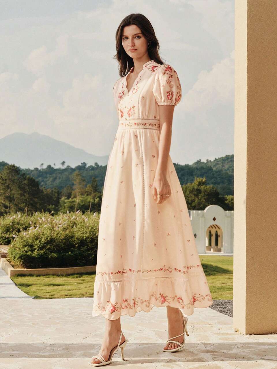 WOMEN'S ELEGANT VACATION PLACEMENT PRINT DRESS