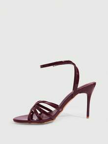 CUCCOO SZL Women's Fashion Pointed High-Heeled Sandals, Summer - Burgundy - View 4