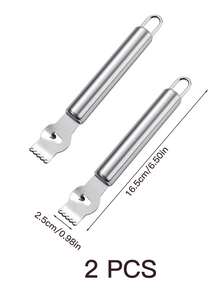 1pc Stainless Steel Lemon Zester, Orange Peeler, Citrus Peel Cutter, Kitchen Gadget, Bar Accessory, Kitchen Tool - Silver - View 11