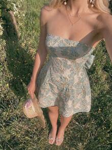 Women Short Dresses - Green - View 3