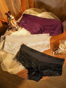 Divavoom Set 3 Potong Celana Dalam Patchwork Renda Ukuran Plus - MultiWarna - View 7