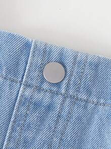 Baby Boys Denim Jeans, All-Season Long Pants, Fashion Casual Style, Vintage Light Blue Denim, Elastic Waistband Design, Straight Leg Fit, Soft And Comfortable Denim Fabric, Versatile Everyday Fashion, Daily Wear, All-Season New Boys Denim Jeans - Baby Blue - View 6