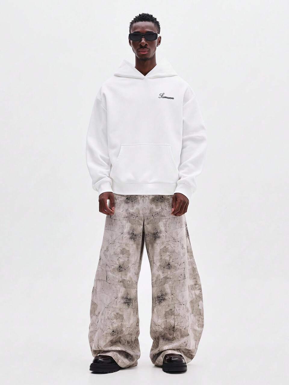 Pullover Hoodie With Script Logo Embroidery