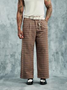 INCRYTM PAVTROS Men's Casual Fashionable Versatile Straight Leg Wide Leg Pants Plaid Pants Men's Wide Leg Pants Baggy Men Baggy Wide Pants Wide Leg - Multicolor - View 6