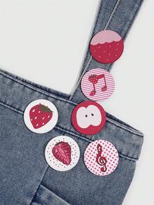 ROMWE Kawaii 6件組 1.74英吋亮片琺瑯胸針，音符與熱帶花卉裝飾胸章，開學季與音樂節完美禮物 - 彩色B - 查看 6