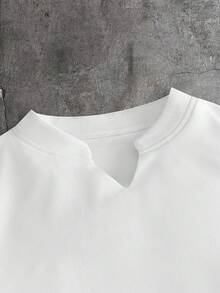 AXEPEAK 男士素色休閒百搭日常短袖T恤 - 白色 - 查看 4