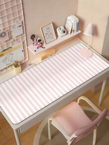 1PC Thick Anti Slip Non Slip Rubber Base Soft NS Style Pink White Striped Cute Mouse Pad Desktop Decorative Mat For Office Gaming Keyboard Pad Computer Accessories Desk Mat - A - View 6