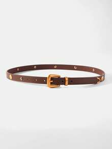 MOTF PREMIUM PRE BROWN RIVET PIN BUCKLE BELT - Brown - View 2