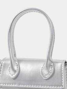 SHECARRY Women's Fashionable Silver Mini Handbag, Exquisite, Small And Lightweight Messenger Earphone Bag, Cute Matching For Summer Travel, Party, Travel, Vacation, Bright Matching - Silver - View 6