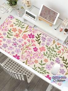 1PC Large Lily Pattern Non Slip Rubber Mouse Pad - Elegant Desk Mat For Computer Pen Mouse Soft Durable Office Accessory Stylish Table Mat Floral Design - Lily - View 1