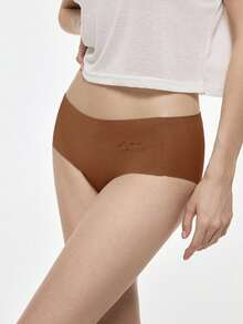 Bralution 5pcs/Pack Comfortable Breathable Soft Seamless Solid Color Panties - Multicolor - View 4