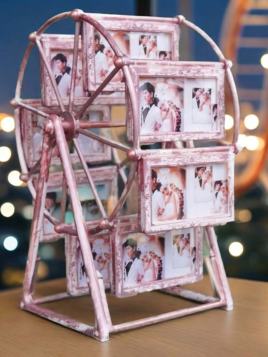 Zazumi Retro Rotating Ferris Wheel Picture Frame -8 4-Inch Picture Frame - Exquisite Living Room, Bedroom, Desk Decoration - Perfect Valentine's Day, Birthday, Christmas Gift (Frame Material ABS Plastic) - multicolor - View 1