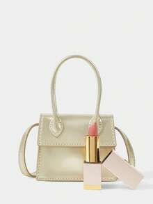 SHECARRY Women's Fashion Gold Mini Handbag, Exquisite, Small And Lightweight Messenger Earphone Bag, Cute Matching For Summer Travel, Party, Travel, Vacation, Bright Matching - Gold - View 5