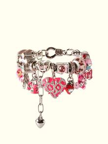Popjeli DIY Summer Bb Pink Bracelet, Bear/Flower/Cross/Fashion - Pink - View 4
