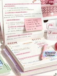 1pc High-Quality Notebook, 60 Sheets/120 Pages Vintage Square Grid Flip Notebook, Detachable Grid Paper Memo Pad - multicolor - View 2