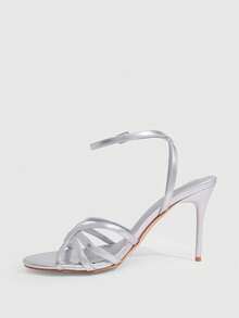 CUCCOO SZL Women's Fashion Pointed High-Heeled Sandals, Summer - Silver - View 4